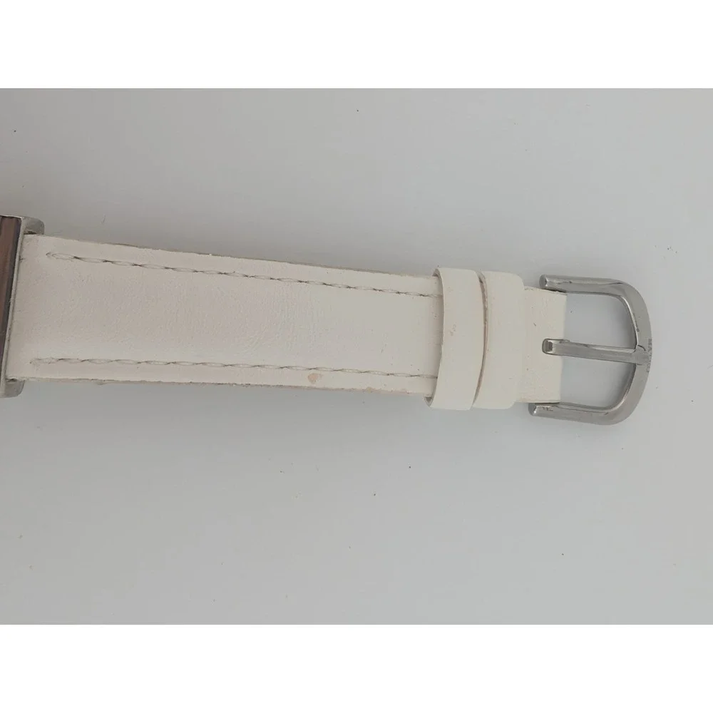 Mateo Watch Women 38mm Case Pink Dial White Leather Band- New‎ Battery